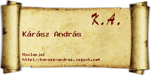 Kárász András névjegykártya