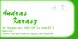 andras karasz business card